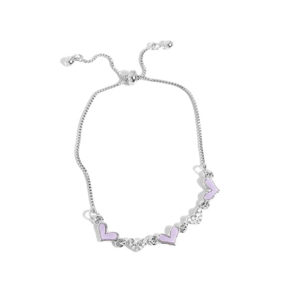 Paparazzi Jewelry Accessories - Heart-struck Hype - Purple Bracelet - NEW!! - Picture 2 of 4